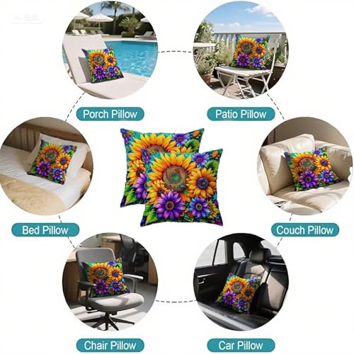 Housse coussin 65x65cm imperméable lin tournesol A-563 - 7
