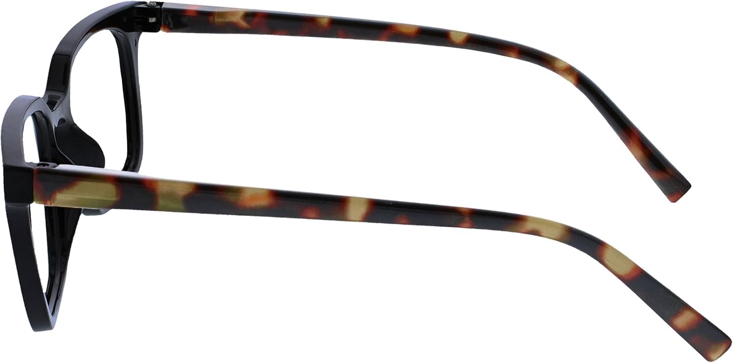 OPULIZE KOI Gafas de Lectura - Elegante Marco Rectangular Ancho - Visión Óptima - Negro - Hombre Mujer - Bisagras de Muelle - R50-1 - +1.00 — view 6