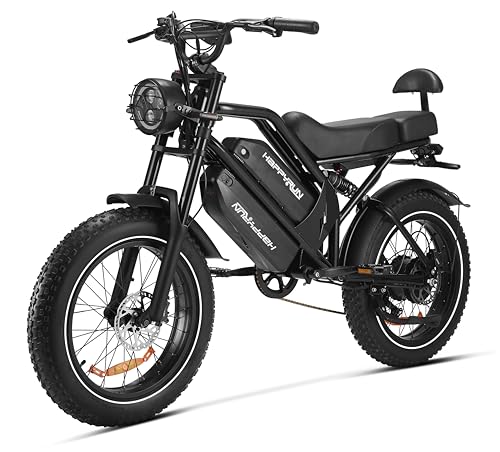 1500W /2000W Moped Style Electric Bike | Adult eBikes - 48V 18Ah/25Ah Removable Battery | 60+ Mile | 32MPH Top Speed - All Terrain Fat Tire Electric Bike for Mountains, Snow, Sand, Road (G70)