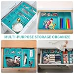 8pcs Drawer Organizers, Separators, Storage Box,Felt Storage Bins Inserts Tool Containers Toy Basket Shelf Cubes Foldable Drawer Dividers Desk Organisers- Blue&Grey - Image 7