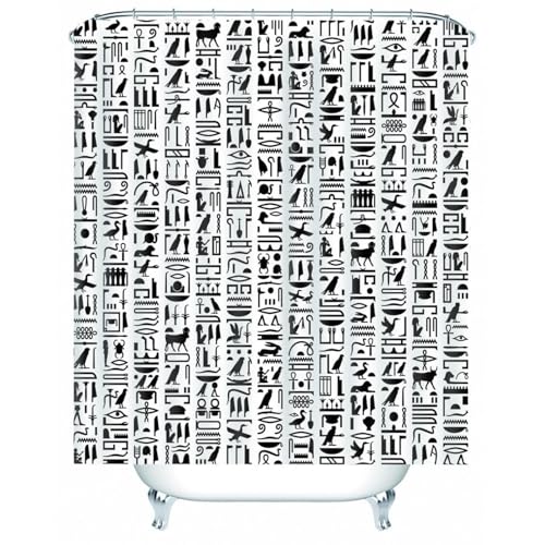 Rideau de douche polyester noir et blanc imperméable pour baignoire