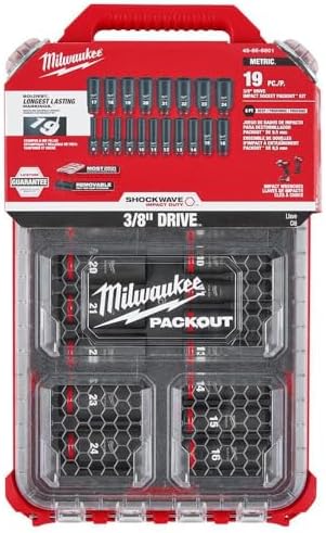 Milwaukee 4932480946 3/8 Drive Packout Deep Impact Shockwave Sock...