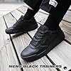 UOVO Men's Leather School Shoes Black Basketball Trainers Lace-Up Sneakers for Boys Uniform Size 9 UK (43 EU) #4