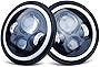 KASLIGHT 7 Inch Round LED Headlights H6024 Led Headlight Halo Headlights 7'' Black Headlamps High Low Sealed Beam H4-H13 Adapter Compatible with Jeep Wrangler JK TJ LJ CJ Hummber H1 H2 (Pair)