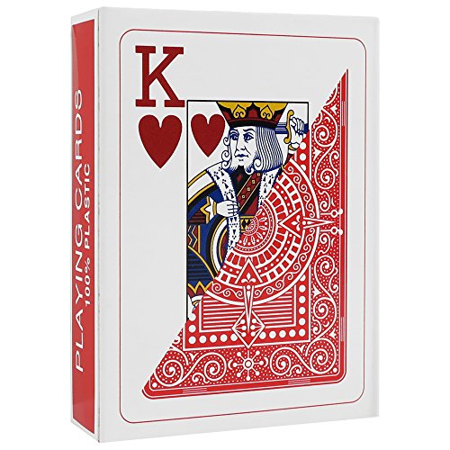 Modiano Texas Pokerkarten Jumbo PVC rot - 52 Karten + 3 Joker - Wasserdicht & Robust - Für Erwachsene ab 72 Jahren – Bild 3