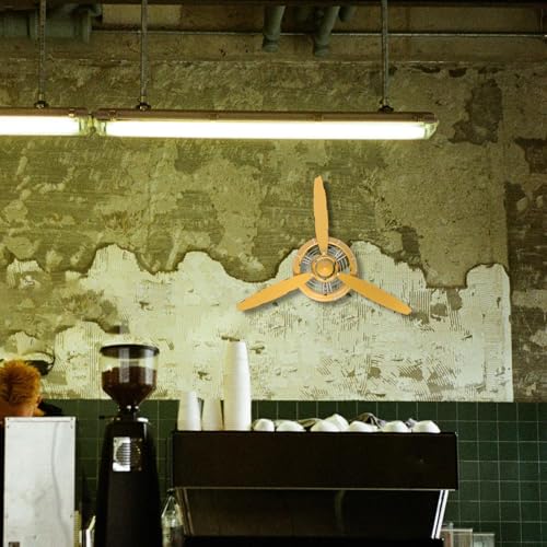 Décoration Murale en Fer Rétro Hélice Jaune Industrielle ROMISBABA