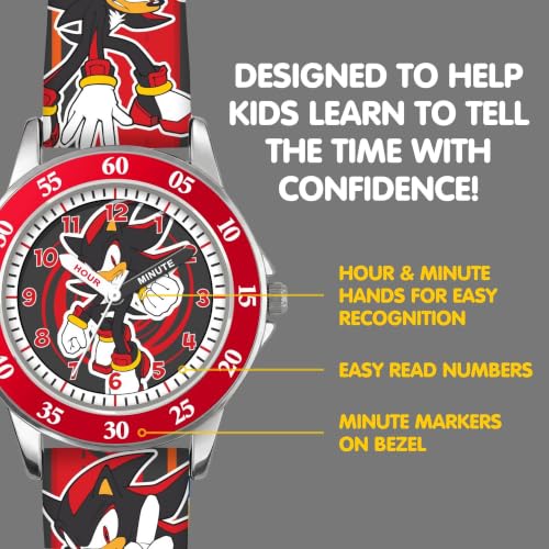 Reloj analógico para niños Accutime Sonic Shadow con correa ajustable cómoda 4