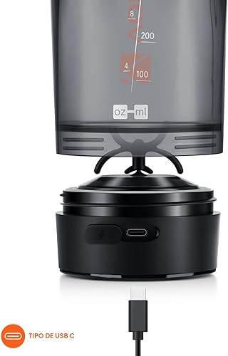 Miniatura 5 de VOLTRX Botella agitadora eléctrica de proteínas, vaso mezclador recargable por USB para batidos y reemplazos de comidas, de tritán, sin bisfenol A,