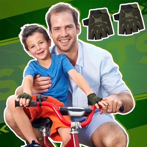 Image of Boao 3 Pairs Kids Half Finger Bike Gloves