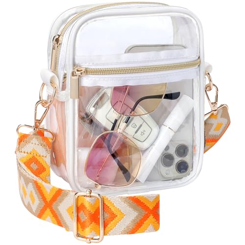 Image of PACKISM Clear Bag for Stadium Events - Clear Purses for Women Transparent Crossbody Messenger Bag for Concerts Game Day