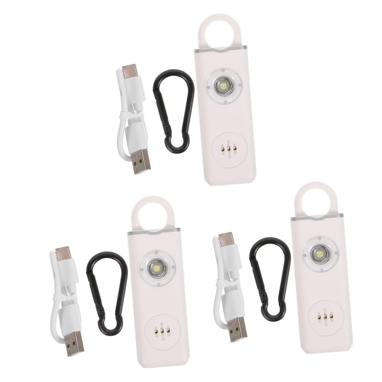 porte-clés d'autodéfense alarme accessoires mignon étiqueter porte-clés de sécurité pour femme self défense Plastique blanche