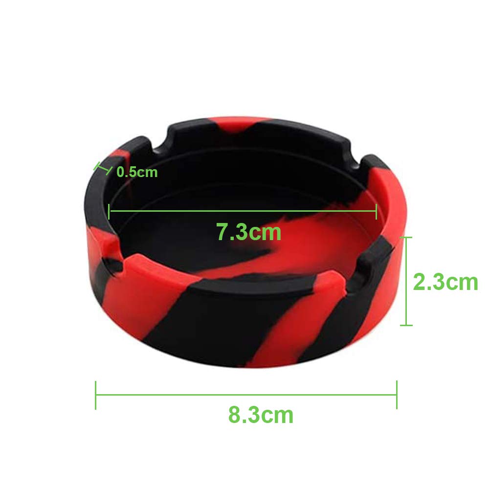 Posacenere In Silicone Nero Quadrato - Resistente Al Calore E Antiurto Per Sigari E Sigarette - Per Esterni/Interni - 5