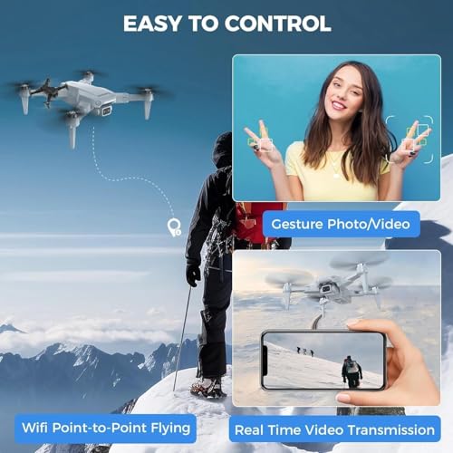 Image of GPSDrone with Dual 4K Camera, ProfessionalDrone with EIS and Brushless Motors, Comes with 1 Batteries, Supports WiFi Transmission and Trajectory Flight, Ideal Professional Drone for Adults