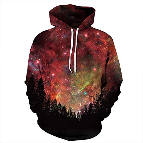 Pull en plein air décontracté homme capuche veste baseball forêt rouge S