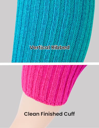 Image of Women Juniors Knitted Leg Warmers 16 inch Neon Colors Dance Halloween Accessory | 80s Party,Yoga Sports Fitness,Warm and Cozy,One Size Fits Most