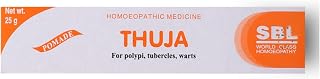 SBL Thuja Ointment|Natural Relief Cream For Warts, Polypi & Tubercles- 25Gm (Pack of 2) Price In India