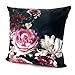 heimtexland ® Art Deco Kissenhülle Samt Velour Bedruckt Blumen Deko Kissen 48x48 Lilien PfingstrosenTyp739