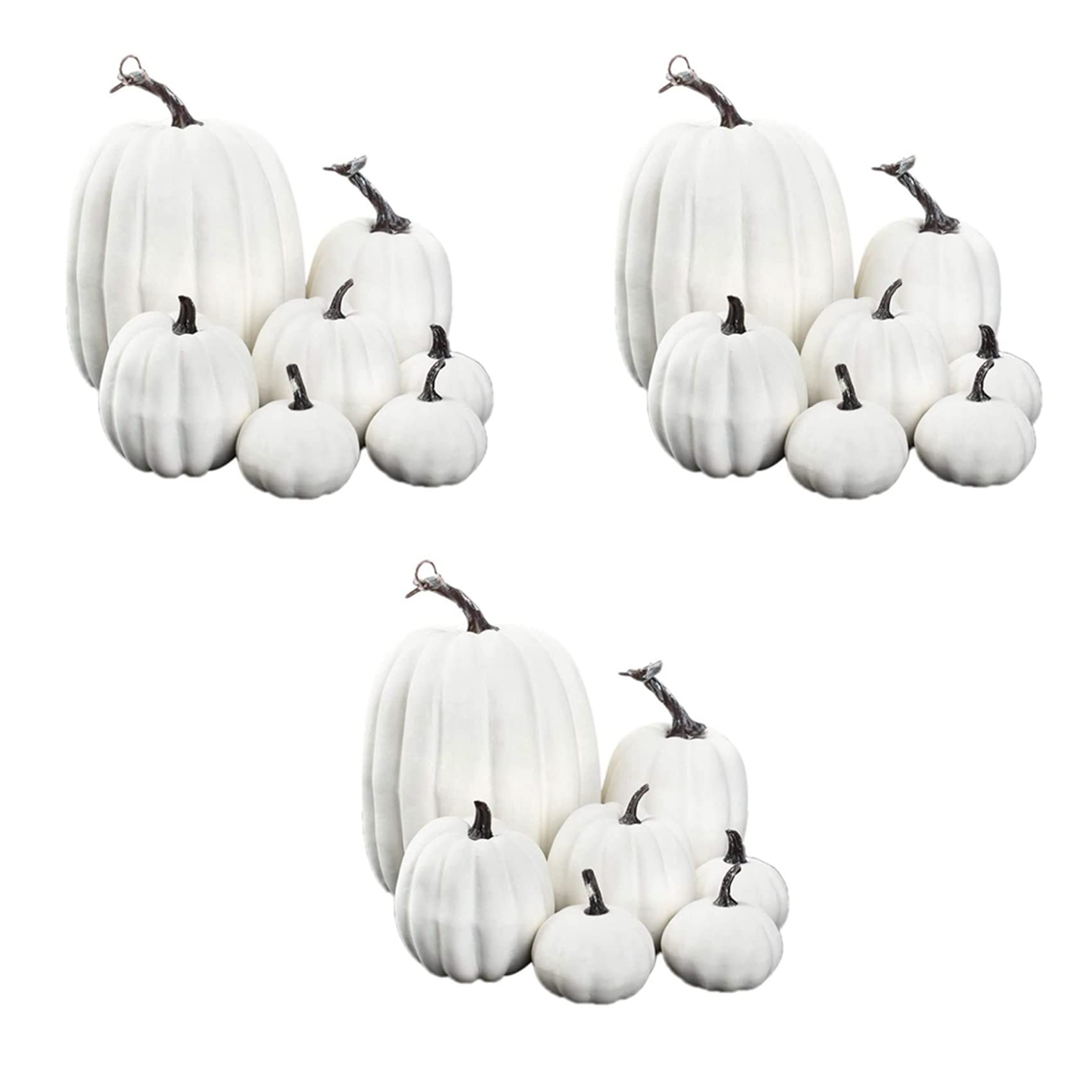 Hndhbfgrt Halloween White Artificial Pumpkin Decoration Foam Pumpkin Desktop Core Thanksgiving Halloween Decoration 21 Pieces