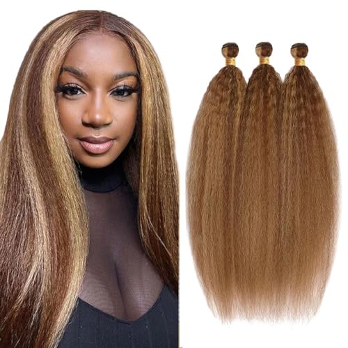 P4/27 Highlight Brown Bundles Yaki Straight...