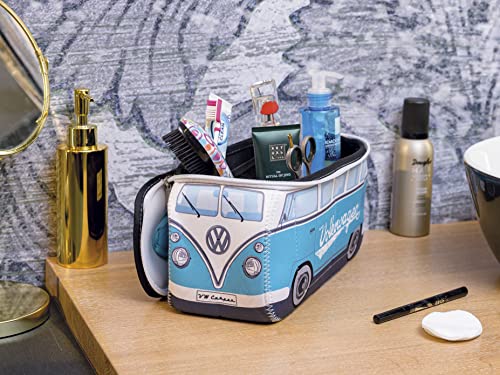 BRISA VW Collection - Volkswagen Neoprene Universal Makeup Cosmetics Toiletry Travel Pharmacy Bag in T1 Bus Design (Turquoise) (Large (11.8 x 5.5 x 4.7 inches))4