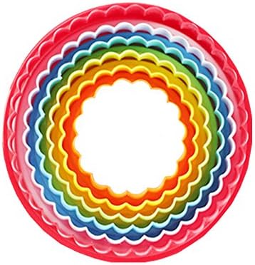 Mydio Set of 6 Multi-size Round Cookie Cutter,Two-sided Biscuit Fruit Cutter(Biscuit Cutters and Fondant cake Cutters),Random color (round) image 4