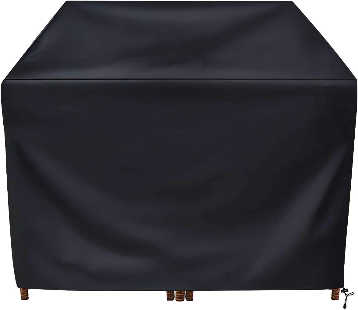 AnkierGarden Furniture Covers, Waterproof, Anti-UV, Heavy Duty 420D Oxford Fabric Rattan Furniture Cover for Cube Set, Patio, Outdoor (125x125x74cm) - Black