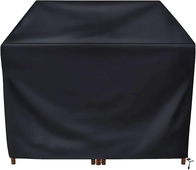 Ankier Garden Furniture Covers, Waterproof, Anti-UV, Heavy Duty 420D Oxford Fabric Rattan Furniture Cover for Cube Set, Patio, Outdoor (125x125x74cm) - Black
