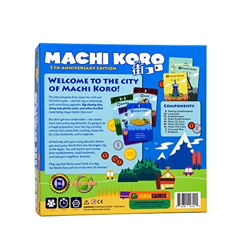 Image of Machi Koro Board Game The Ultimate City-Building Game! Fast-Paced Dice Rolling Strategy Game for Kids and Adults, Ages 8+, 2-4 Players, 30 Minute Playtime, Made by Pandasaurus Games