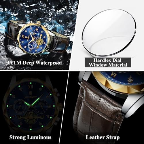 Montre de luxe Poedagar étanche avec mécanisme chronographe de précision