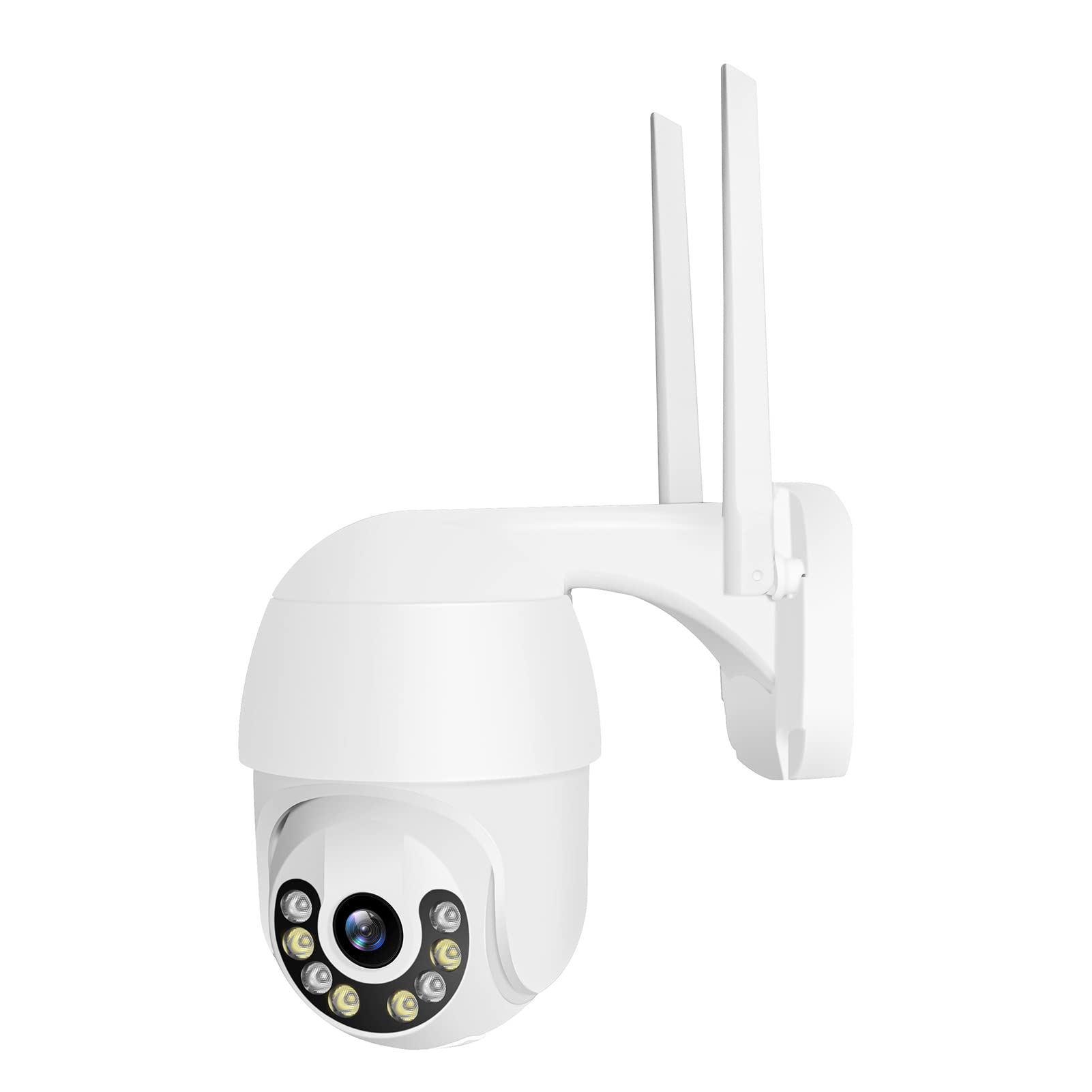 Kamera do monitoringu WiFi do użytku na zewnątrz, 3 MP Wireless Pan Tilt 360° View IP kamera do monitoringu domu z kolorowym widokiem w nocy, wykrywanie ruchu, dwukierunkowy lub zdalny dostęp, wodoszczelność IP65
