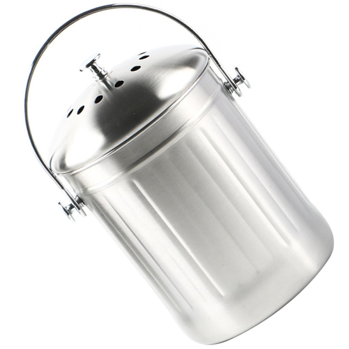 ABOOFAN Seau à Compost INOX pour Cuisine avec Couvercle Anti-odeurs Compact et Léger Bac Compost Domestique Pratique pour Déchets Organiques
