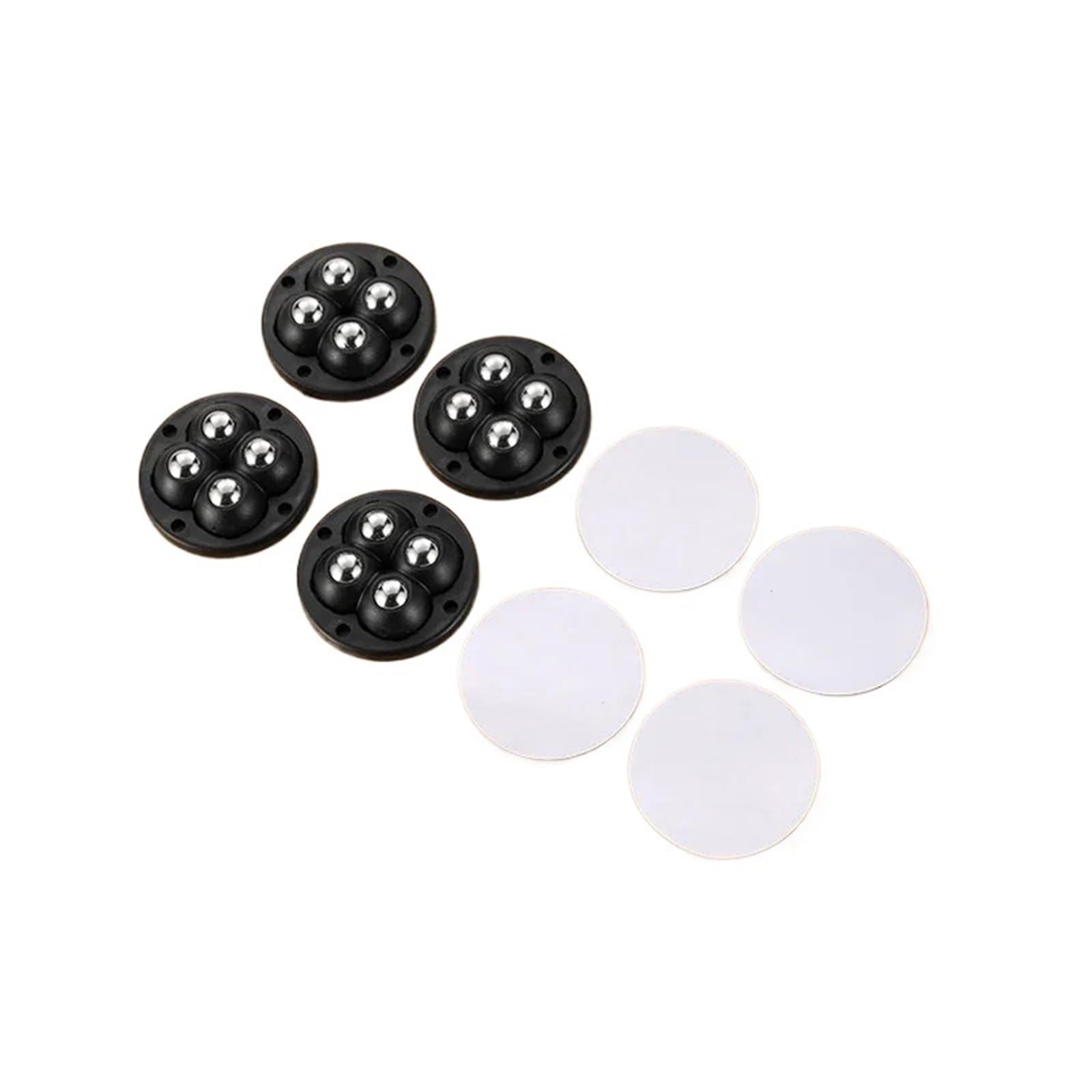 Caster Wheels, 4Pcs Home Furniture Caster Swivel Casters Wheel for Furniture Storage Box 360° Rotation 4 Beads Ball Universal Wheel Mute(Black Steel ball4pcs)