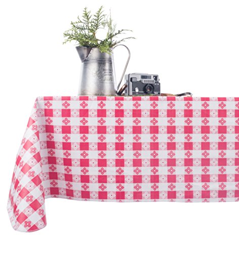Yourtablecloth Checkered Vinyl Tablecloth With Flannel Backing For Restaurants, Picnics, Bistros, Indoor And Outdoor Dining (Blue And White, 52X90 Rectangle/Oblong) #TOP2
