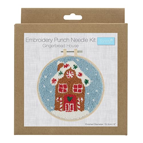 Trimits Embroidery Punch Needle Hoop Kits, 15.2cm 6, Gingerbread House - Image 2