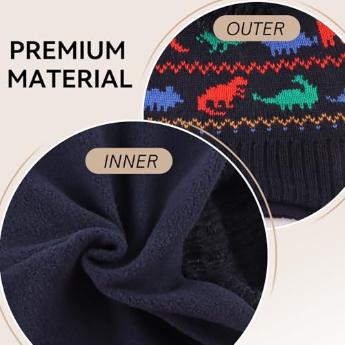 Zsedrut Toddler Baby Beanie Boys Girls Warm Hat Winter Kids Beanies with Fleece Lining4