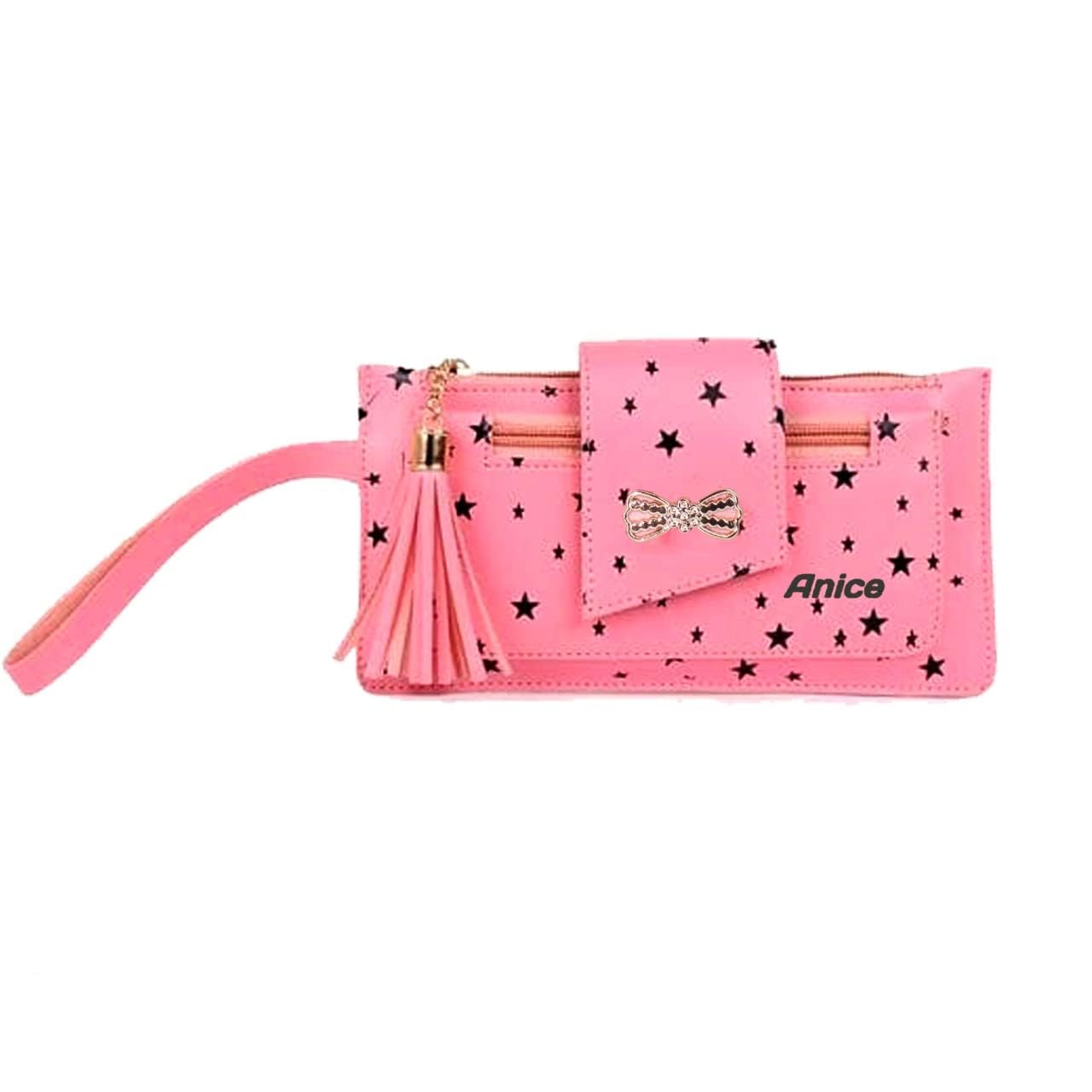 anice Women's Large Capacity PU Clutch Wallet Phone Card Holder Organizer Ladies Purse with Wrist Strap Pack of 1 (Pink)-picture-40