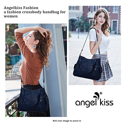 Image of Angel Kiss Handbags for Womens Top-Handle Hobo Purse Roomy Casual Shoulder Bags PU Tote Satchel Purse for Women