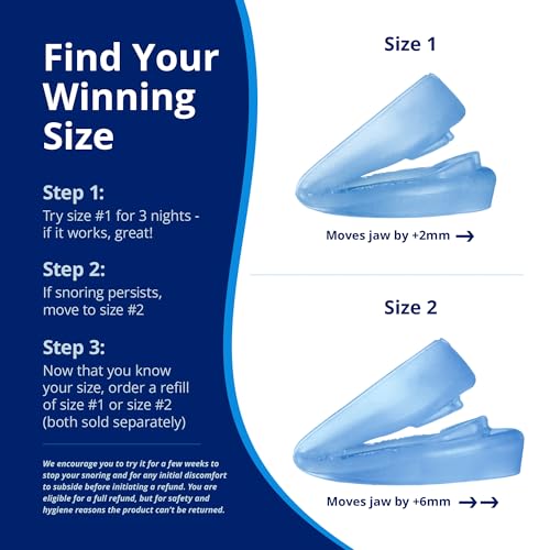 zquiet anti-snoring mouthpiece starter pack with 2 sizes living hinge amp open front design for comfort amp easy breathing blue