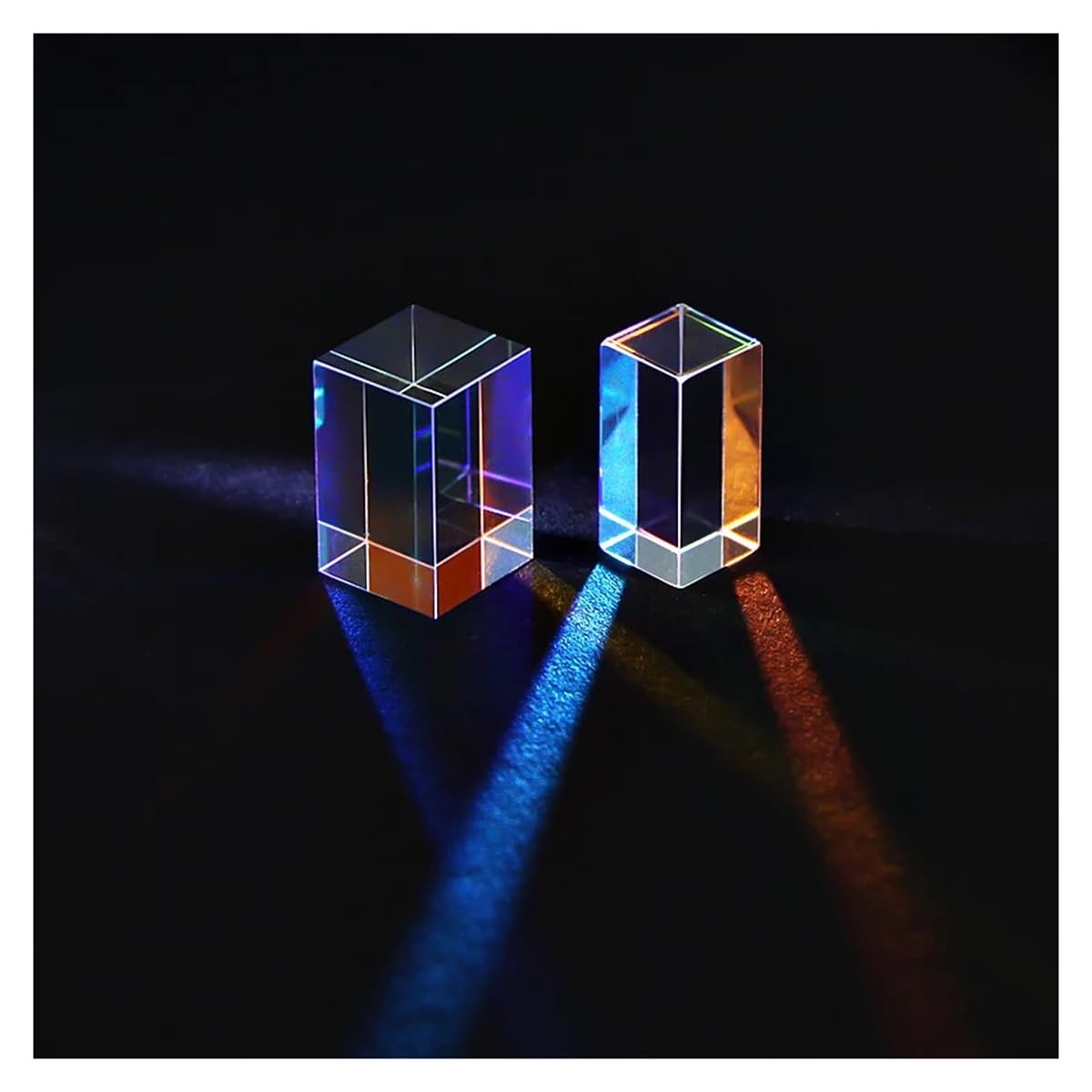 Prismen & Kaleidoskope Dreifarbiger Lichtwürfel, Farbprisma, Sonnenlicht, K9-Kristall Optik-Kits für den naturwissenschaftlichen Unterri (Color : 2pcs)