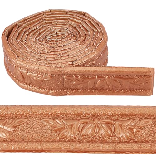 CRASPIRE BurlyWood 90x31 moldura Corona Autoadhesiva Flexible para Bordes Pared Líneas Espuma PVC Relieve 3D Impermeable para Papel Tapiz Zócalo Pegatinas Decoración para el Hogar la Oficina Y el