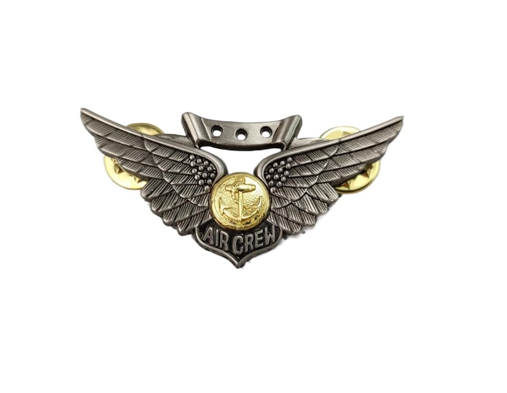 Reproduction US NAVY COMBAT AIRCREW WING HAT PIN INSIGNIA METAL BADGE GRAY