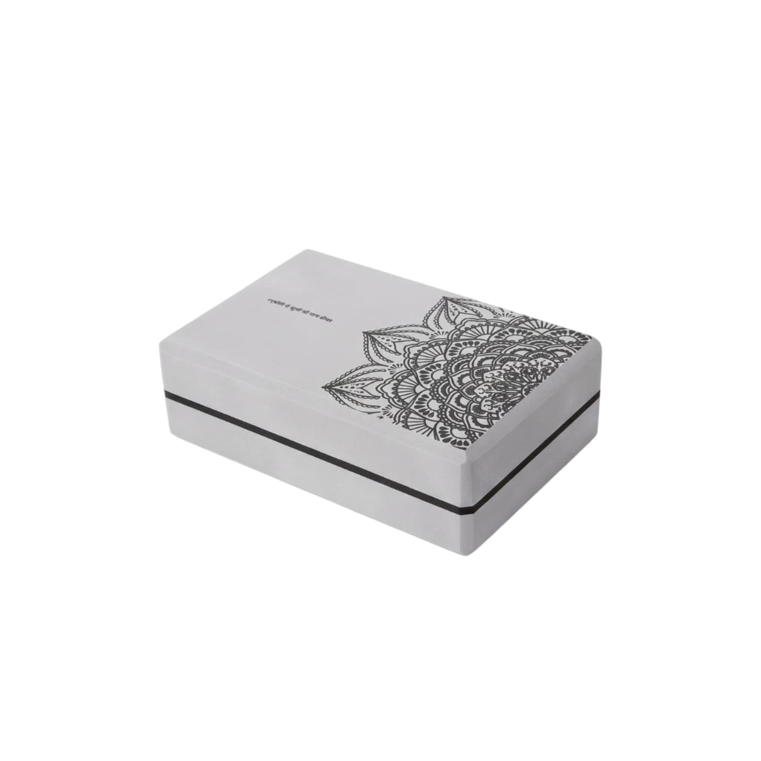 Smooth Surface Mandala Yoga Block Decorative Pattern Soft Yoga Block Band Detail Exercise Equipment Lightweight for Stretching, Dance Training, Pose Support, Gray-image-30