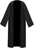 Vista 9 de EONPOW Wizard Tunic Hooded Robe Halloween Cloak Cosplay Costumes Negro