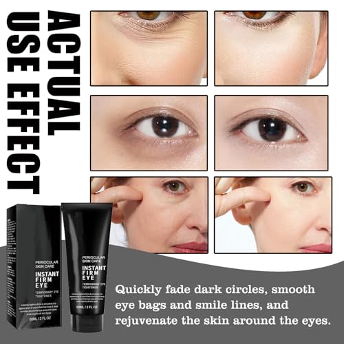 2PCS Instant Firm Eye Cream,Instant Eye Tightener,Under Eye Cream for Dark Circle and Puffy Eye,Eye Moisturizer Cream,Firming Eye Bags Remover Men & Women,Smooth Eye Fine Lines & Eye Bag-60ml*2 - Image 3