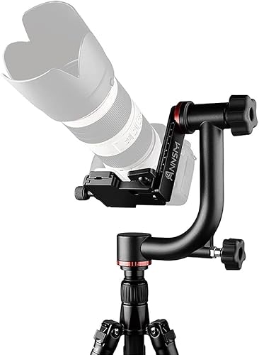 Vista 10 de Trípode fluido arrastre cabeza inclinable vertical con mango giratorio de 180 grados con placa de liberación rápida Arca Swiss y estándar