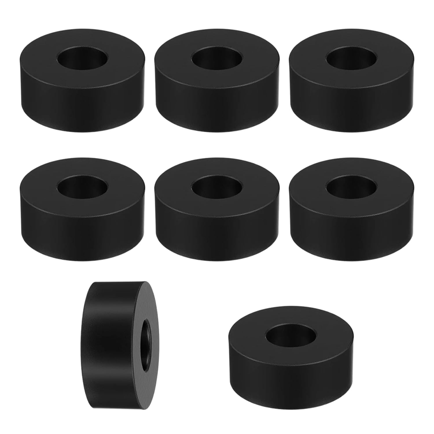 Bolt Rubber Washer for Bolts Round Solid Isolators, 8Pcs Multi-Purpose Black Rubber Spacers,Anti-Vibration Black Isolator Bushing,Screw/Bolt Spacers for Car, Motor, Home Accessories