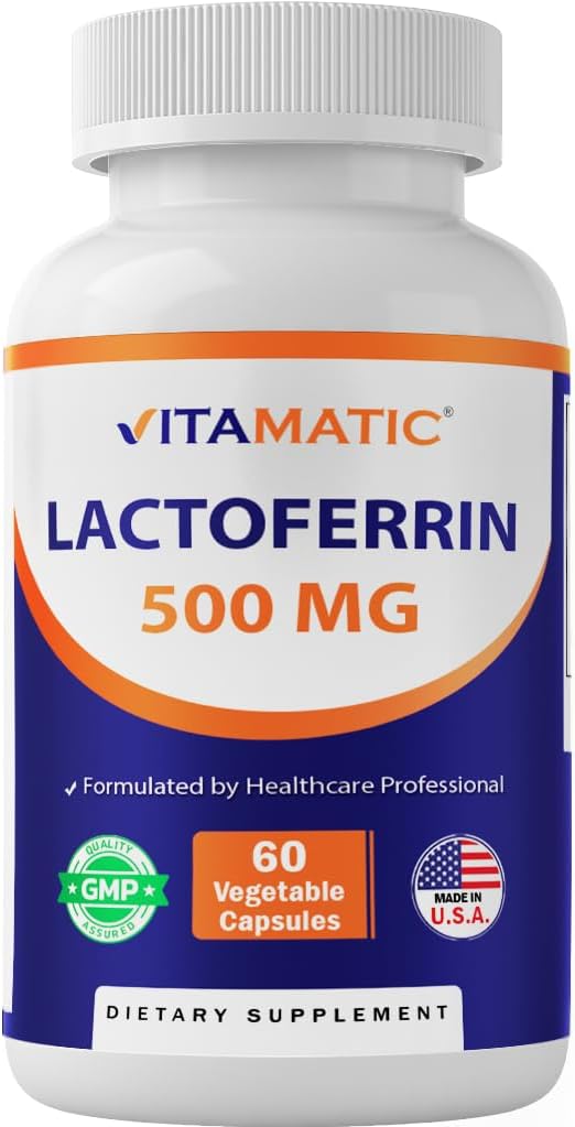 Vitamatic Lactoferrin 500mg – 60 Vegetable Capsules Promotes Healthy Immune Function