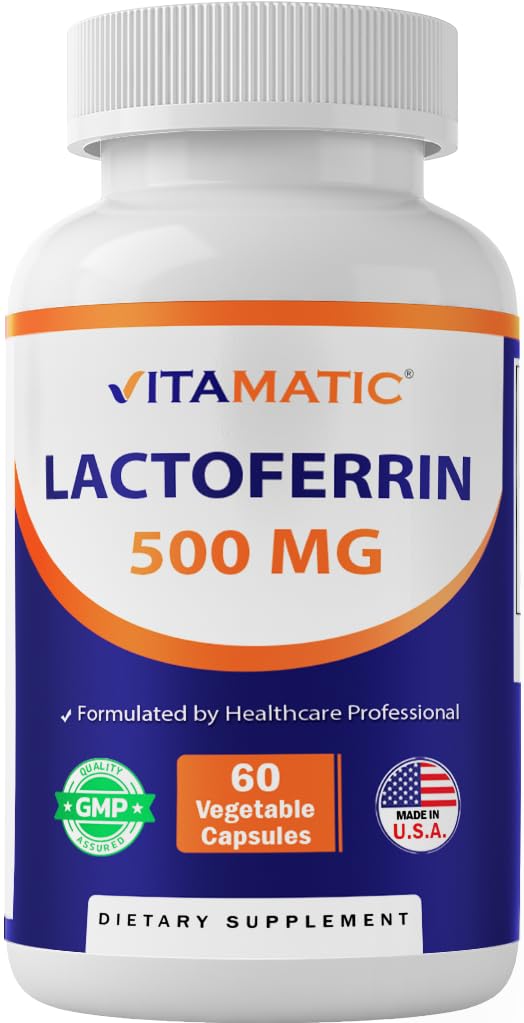 Lactoferrin 500mg (Apolactoferrin), 60 Vegetable Capsules - Promotes Healthy Immune Function*