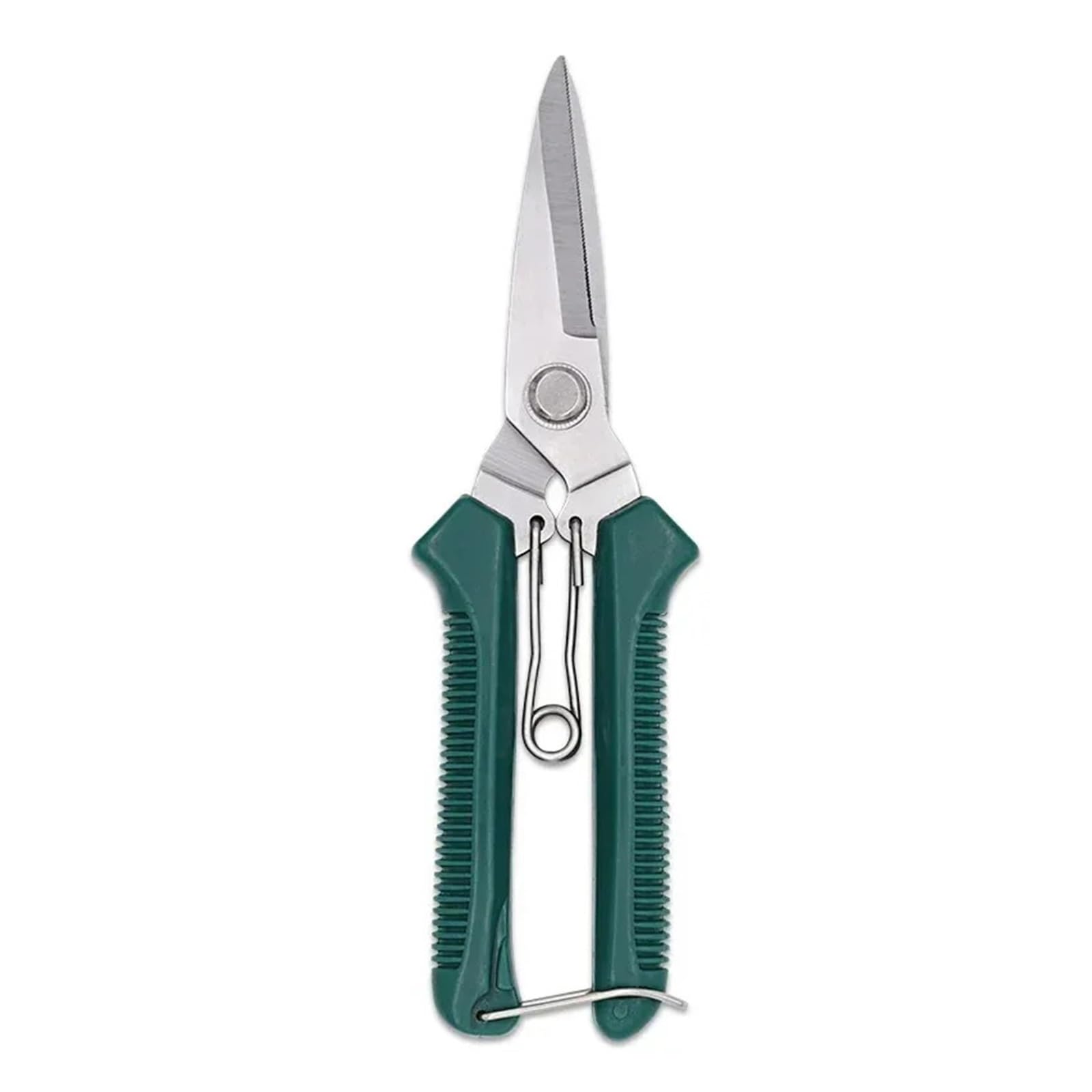 Chtkagv Green 190Mm Straight-Head Pruning Shears – Stainless Steel Garden Scissors With Non-Slip Handle For Bonsai And Household Plants(Green)