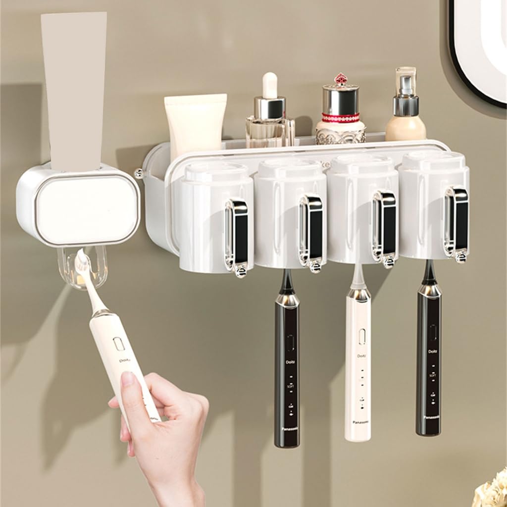Soporte para cepillo de dientes montado en la pared con ventosa fuerte para baño o cocina